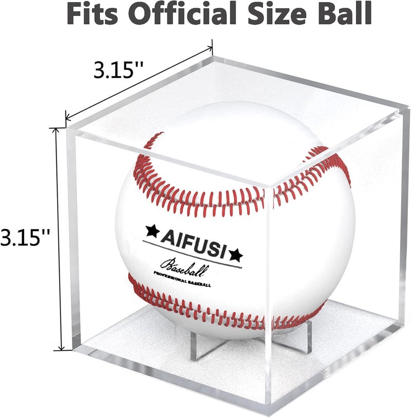 AIFUSI Baseball Display Case, UV Protected Acrylic Cube Baseball Holder Square Clear Box Memorabilia Display Storage Sports Official Baseball Autograph Display Case - Fits Official Size Ball(2 Pack - Image 2
